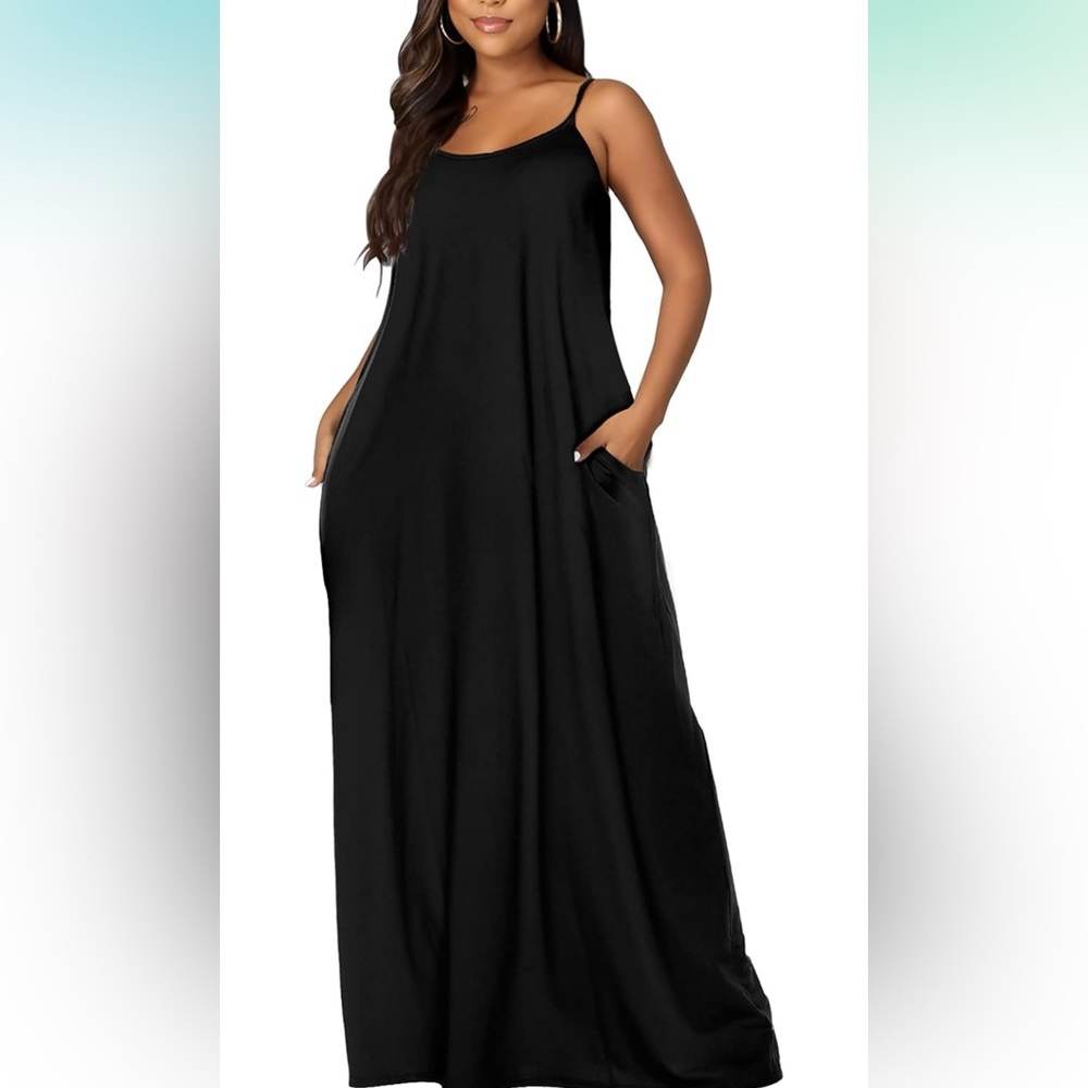 Brand New Black V-Neck Maxi With Pockets & VARIOUS - Picture 2 of 12